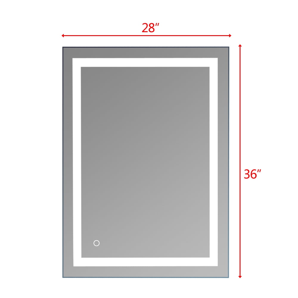 36x28 Dimmable LED Lighted Wall Mirror