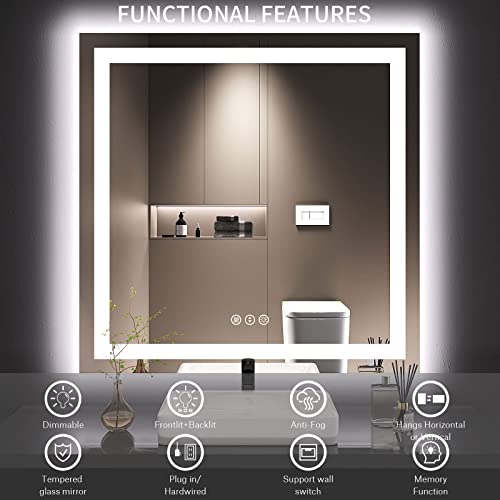 Dimmable LED Bathroom Mirror with Anti-Fog Feature
