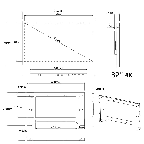 32" Smart LED Bathroom Mirror with Touchscreen