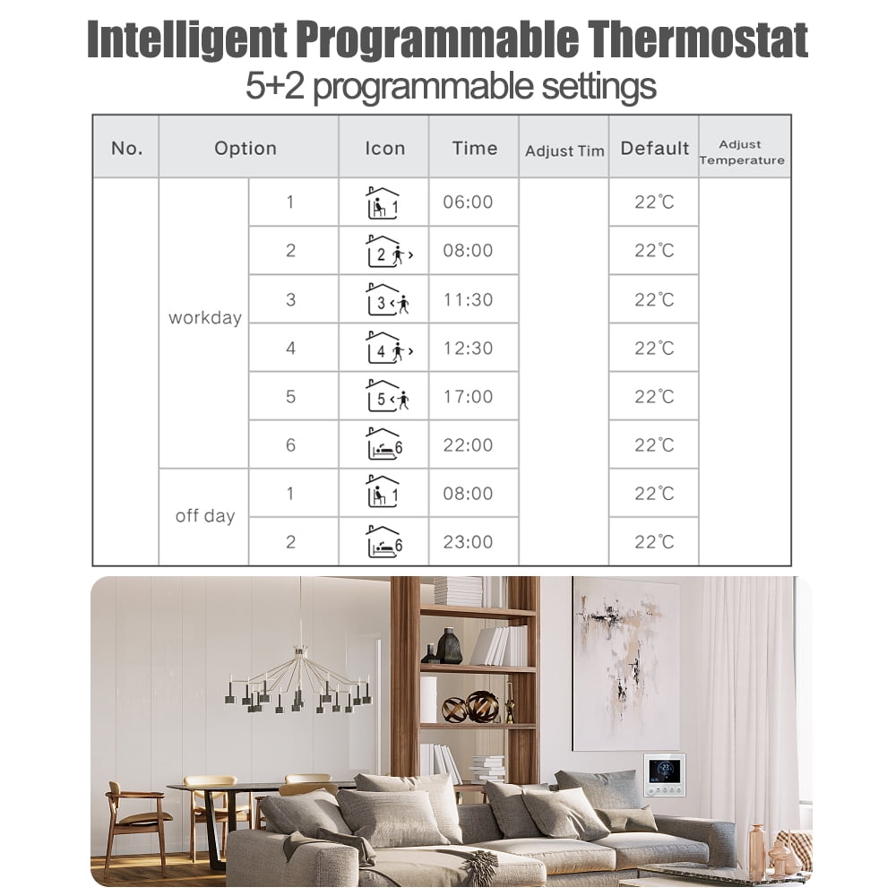 Pinnaco WiFi Smart Thermostat with LCD Display