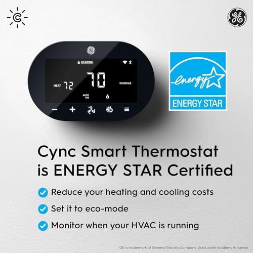 GE CYNC Wi-Fi Smart Thermostat with Touch Screen