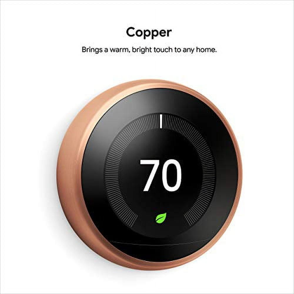 Google Nest Learning Thermostat - Alexa Compatible Copper