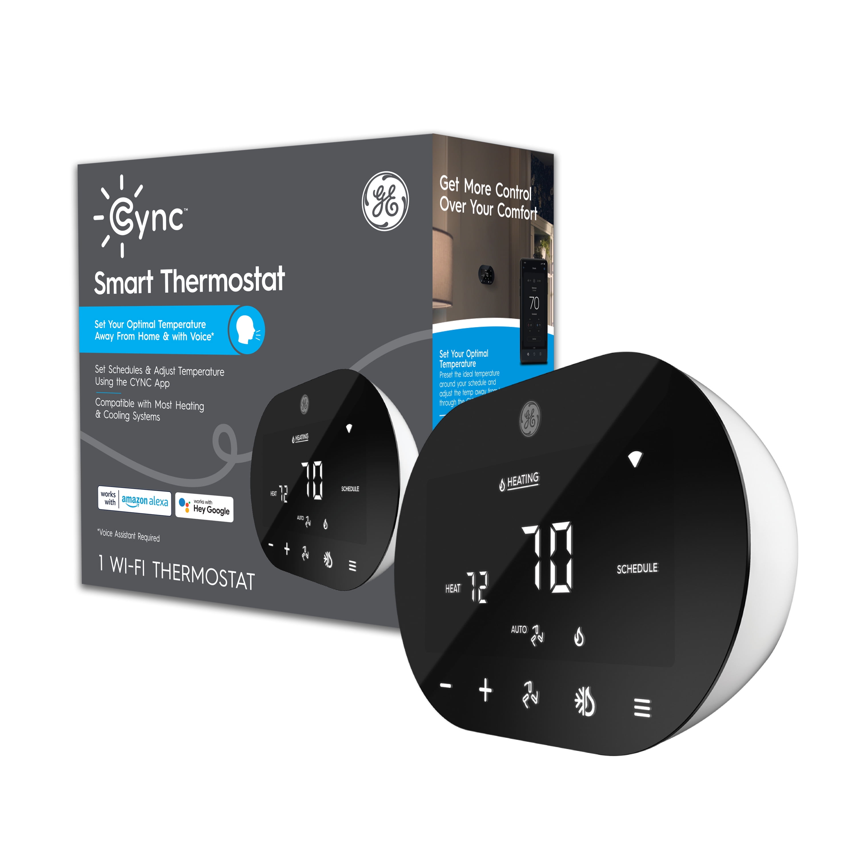 GE CYNC Bluetooth Wi-Fi Smart Thermostat - Touchscreen
