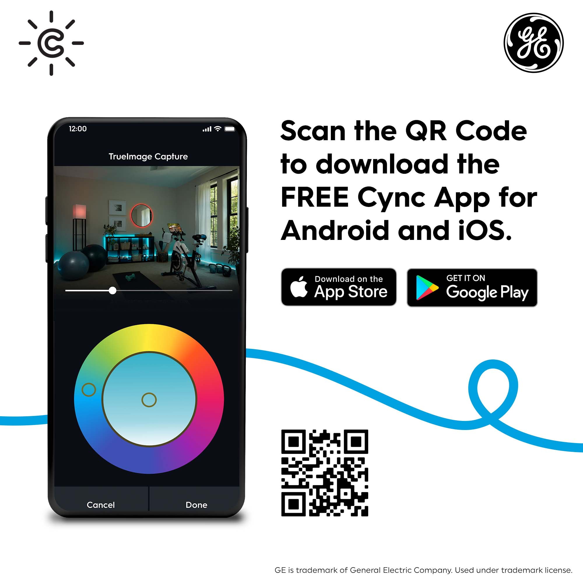 GE CYNC Bluetooth Wi-Fi Smart Thermostat - Touchscreen