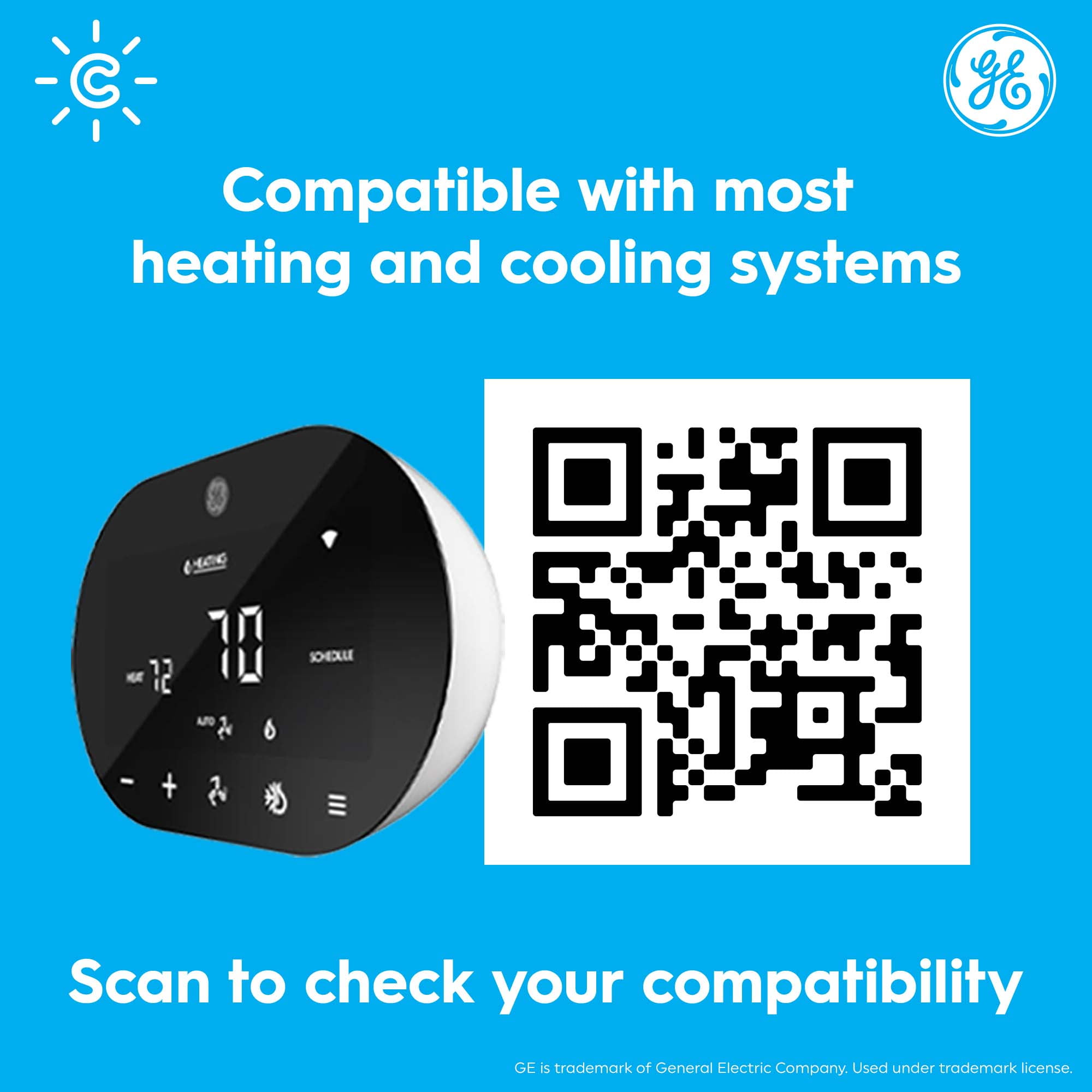 GE CYNC Bluetooth Wi-Fi Smart Thermostat - Touchscreen