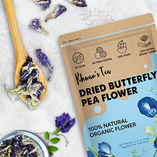 KHWAN'S Organic Butterfly Pea Flowers Herbal Tea