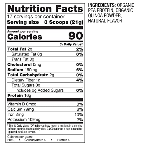 BetterBody Foods Organic Vegan Protein Powder - 16g