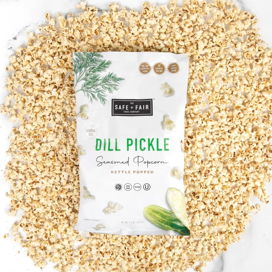 Gourmet Dill Pickle Seasoned Vegan Popcorn Snacks