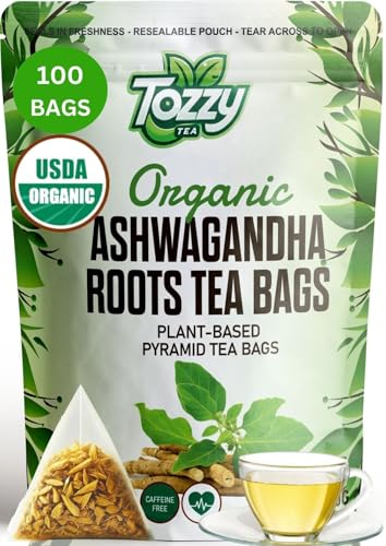 Tozzy Organic Ashwagandha Tea – 100 Pyramid Bags