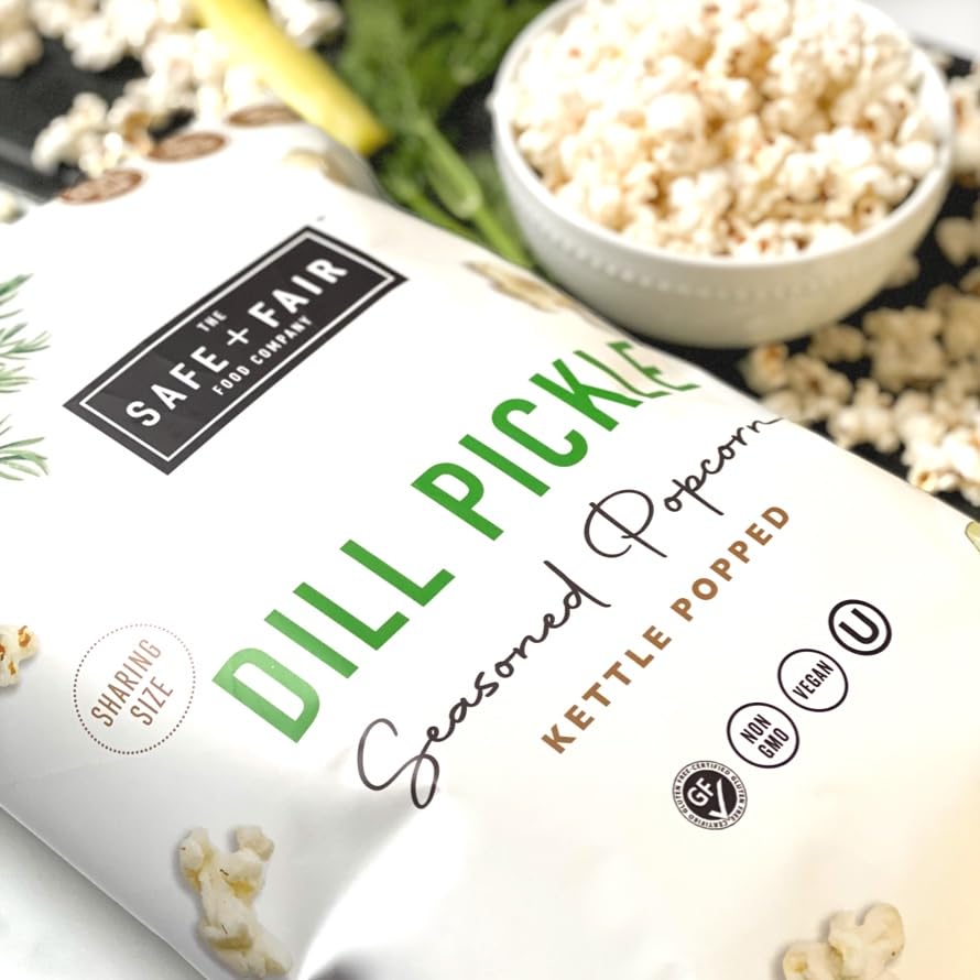 Gourmet Dill Pickle Seasoned Vegan Popcorn Snacks