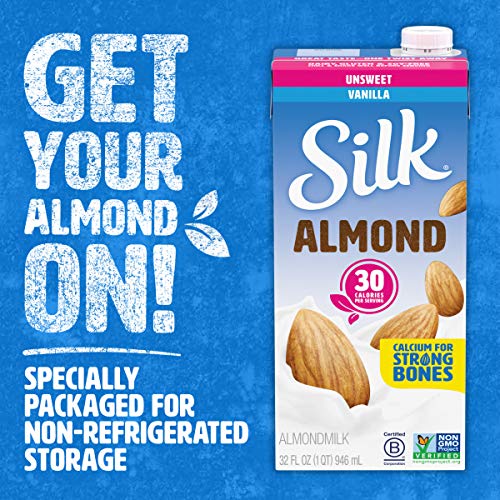 Silk Unsweetened Vanilla Almond Milk - 1 Quart Pack