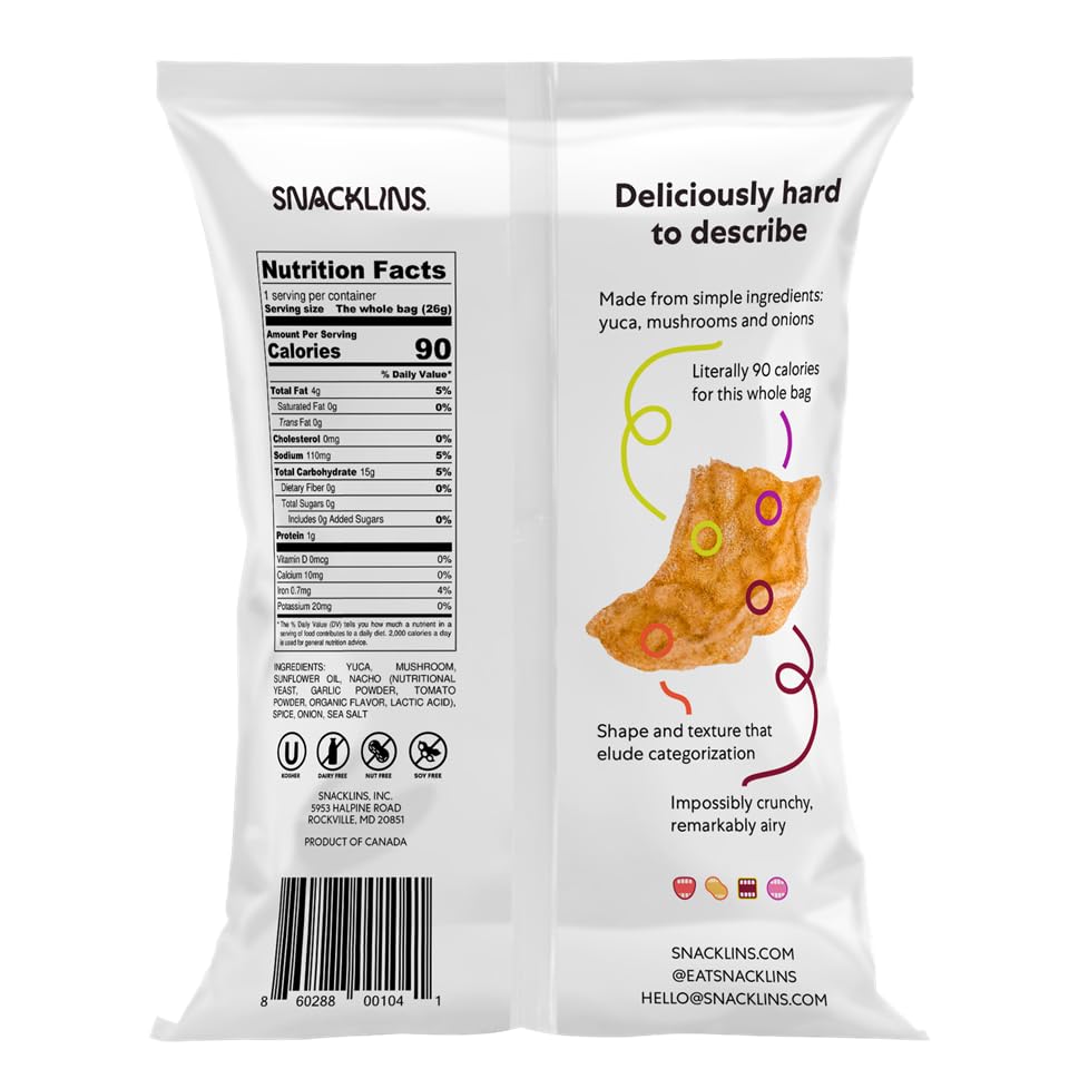 Snacklins Nacho Plant-Based Crisps - Gluten Free Vegan