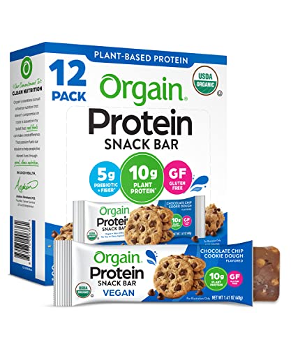 Orgain Vegan Protein Bars, Chocolate Chip Cookie Dough