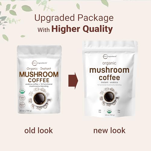 Organic 10-in-1 Mushroom Coffee Powder, 28 oz