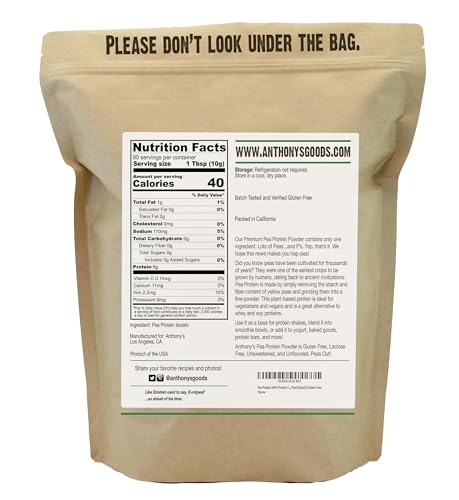 Anthony's Premium Unflavored Pea Protein, 2 lb