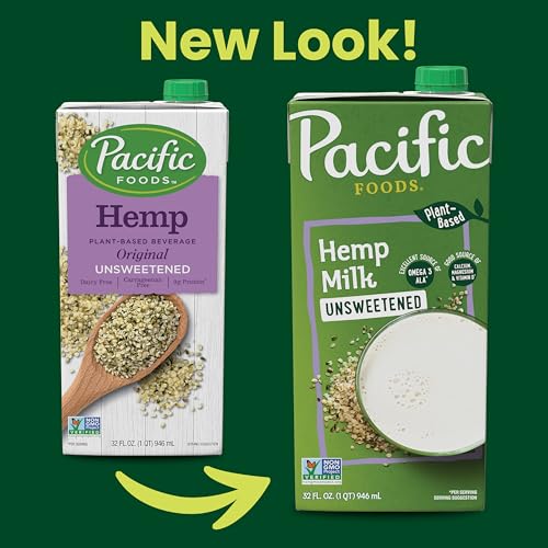 Pacific Foods Unsweetened Hemp Plant-Based Milk - 12 Pack