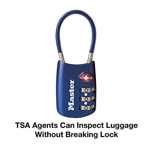 Blue TSA-Approved Cable Padlock by Master Lock