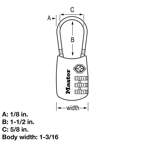Blue TSA-Approved Cable Padlock by Master Lock