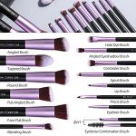 14-Piece Purple Synthetic Makeup Brush Set