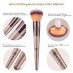 15PCS Champagne Gold Makeup Brush Set with Bag