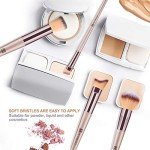 15PCS Champagne Gold Makeup Brush Set with Bag