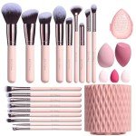 18-Piece Premium Synthetic Makeup Brush Set (Pink)