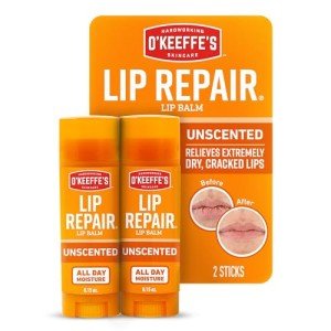 O'Keeffe's Unscented Lip Repair Balm Twin Pack