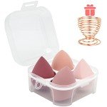 5 Piece Makeup Sponge Set with Holder (Pink)