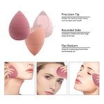 5 Piece Makeup Sponge Set with Holder (Pink)