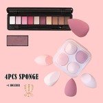 5 Piece Makeup Sponge Set with Holder (Pink)