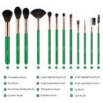 12pcs Deep Green Makeup Brush Set