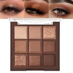Neutral Nude Brown Eyeshadow Palette - Highly Pigmented