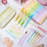 LULUCOLORS 18-Piece Colorful Makeup Brush Set