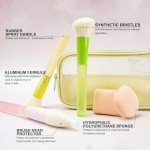 LULUCOLORS 18-Piece Colorful Makeup Brush Set