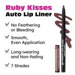 Ruby Kisses Cocoa Auto Lip Liner Pencils - 3-Pack