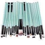 20pcs Green & Black Makeup Brushes Set