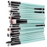20pcs Green & Black Makeup Brushes Set