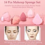 14-Piece Makeup Sponge Set in Pink