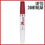 Maybelline Super Stay 24, 2-Step Liquid Lipstick Makeup, Long Lasting Highly Pigmented Color with Moisturizing Balm, Keep Up The Flame, Red, 1 Count