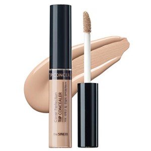 THE SAEM Cover Perfection Tip Concealer, Liquid Multi-Use Concealer, Full Coverage Makeup for Acne Dark Spots Dark Circles Hyperpigmentation and Blemishes, 0.2 fl.oz. (#2 Rich Beige)