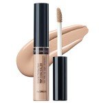 THE SAEM Cover Perfection Tip Concealer, Liquid Multi-Use Concealer, Full Coverage Makeup for Acne Dark Spots Dark Circles Hyperpigmentation and Blemishes, 0.2 fl.oz. (#2 Rich Beige)