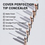 THE SAEM Cover Perfection Tip Concealer, Liquid Multi-Use Concealer, Full Coverage Makeup for Acne Dark Spots Dark Circles Hyperpigmentation and Blemishes, 0.2 fl.oz. (#2 Rich Beige)