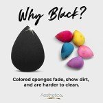 Aesthetica Cosmetics Beauty Sponge Blender - Latex Free and Vegan Makeup Sponge Blender - For Powder, Cream or Liquid Application (2 PACK)