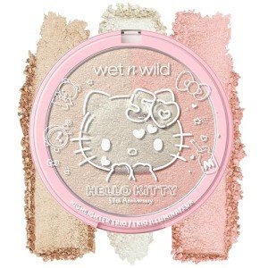 wet n wild Hello Kitty Highlighter Trio, Multi-Dimensional Glow with Iridescent Pearls, Silky-Smooth Buildable & Blendable Formula, Cruelty-Free & Vegan - Forever Star