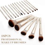 HEYMKGO Makeup Brushes,18Pcs Makeup Brushes Set Professional Premium Synthetic Foundation Powder Blush Blending Face Brush Kit, Eyeshadow Set Brush Set Kit with Case(Apricot)