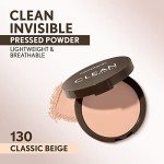 Covergirl Clean Invisible Pressed Powder, Lightweight, Breathable, Vegan Formula, 130 - Classic Beige, 0.38oz
