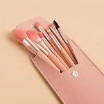 Makeup Brushes 8 Pieces Makeup Brush Set, Makeup Brushes Foundation Blend Blush Concealer Eye Shadow Blend Eye Liner Makeup Brush Set for Travel Makeup Bag (Pink)