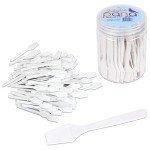 100pcs Pana Brand Cosmetic Make Up Disposable Plastic 2.5" Spatulas Skin Care Facial Cream Mask Spatula (100 Pieces in a Container) (WHITE)