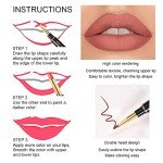 evpct 6Pcs Lip Liner and Lipstick Combo Set, DNM 2-in-1 Waterproof Lipstick and 24H Lip liner Set for Women, Antique Rose Chestnut Nude Dark Brown Matte Lipstick Pen with Lip Liner Set Long Lasting 24