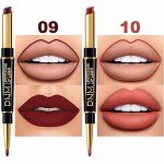 evpct 6Pcs Lip Liner and Lipstick Combo Set, DNM 2-in-1 Waterproof Lipstick and 24H Lip liner Set for Women, Antique Rose Chestnut Nude Dark Brown Matte Lipstick Pen with Lip Liner Set Long Lasting 24